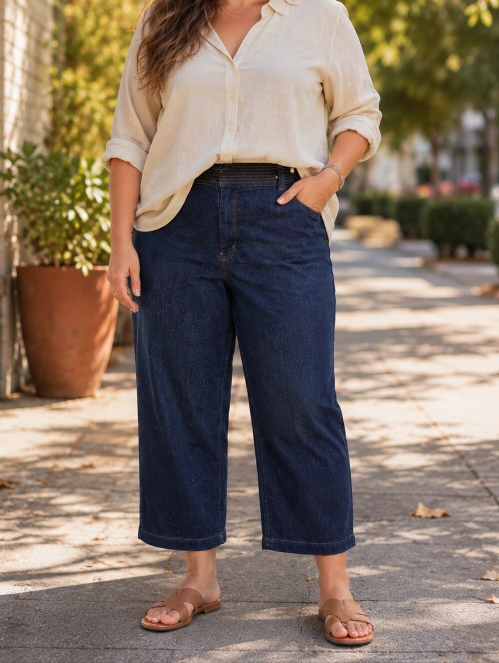 Melanie Lyne Dark Blue Straight Leg Denim Jeans Cotton Blend Classic Women’s